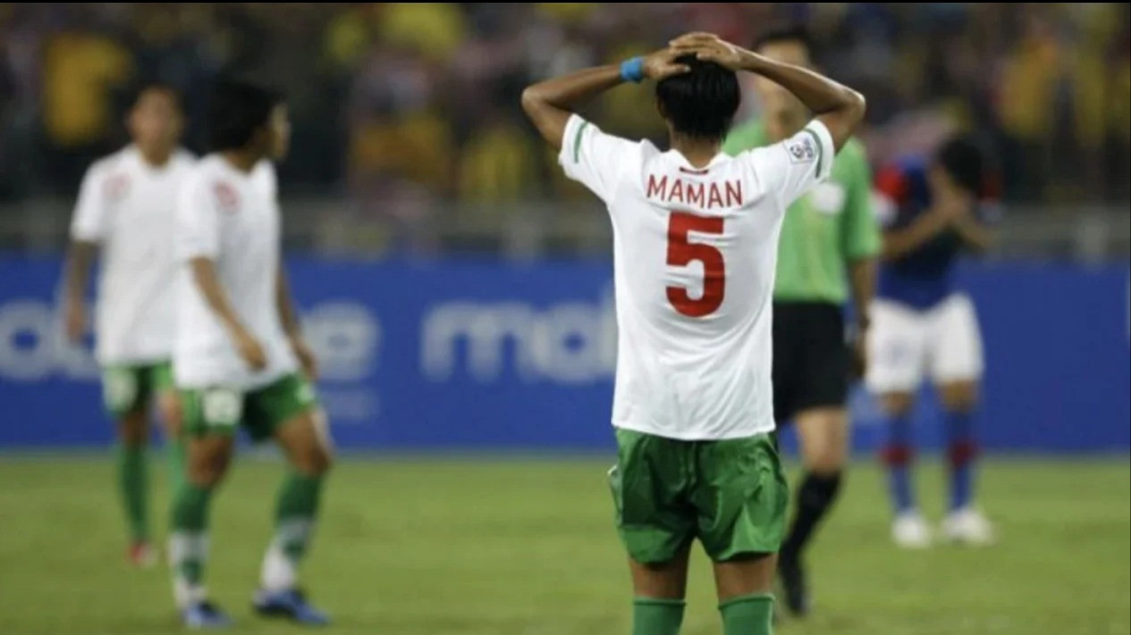 Maman Abdurrahman saat laga kontra Malaysia, final Piala AFF 2010.