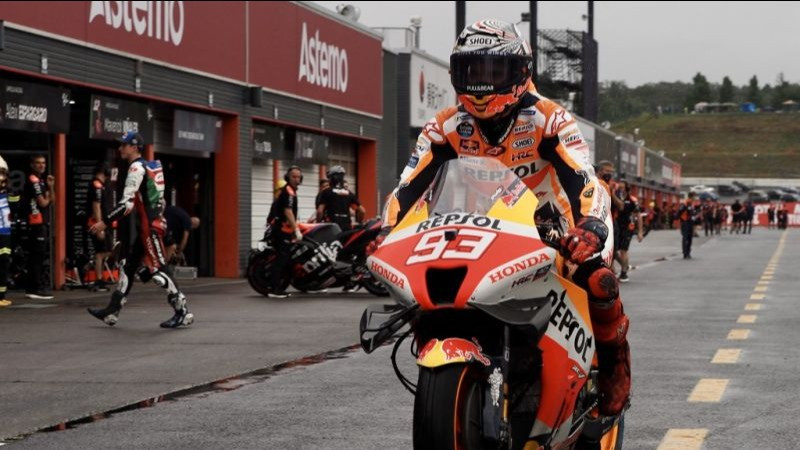 Marc Marquez saat berkompetisi di Grand Prix Jepang di Sirkuit Motegi pada 24 September 2022