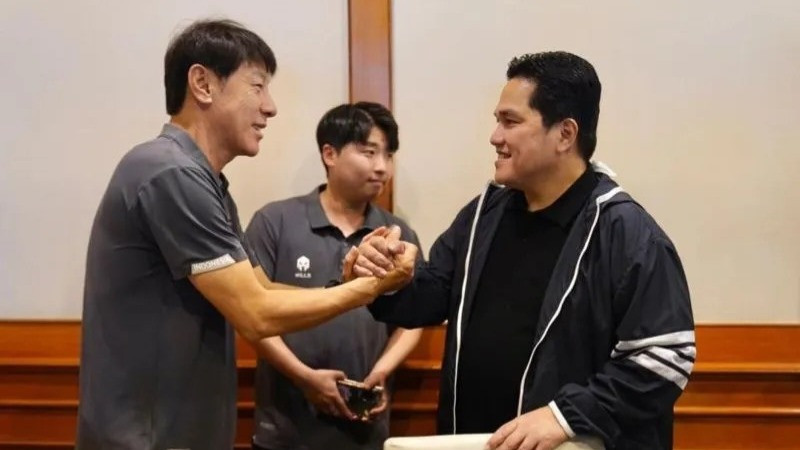 Shin Tae-yong dan Erick Thohir