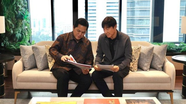 Erick Thohir dan Shin Tae-yong