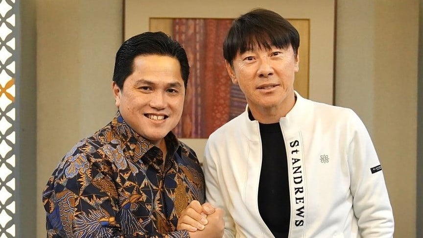 Erick Thohir dan Shin Tae-yong