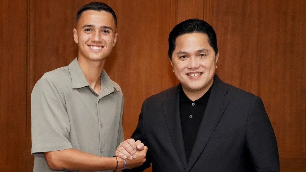 Ketua Umum PSSI Erick Thohir bersama Eliano Reijnders