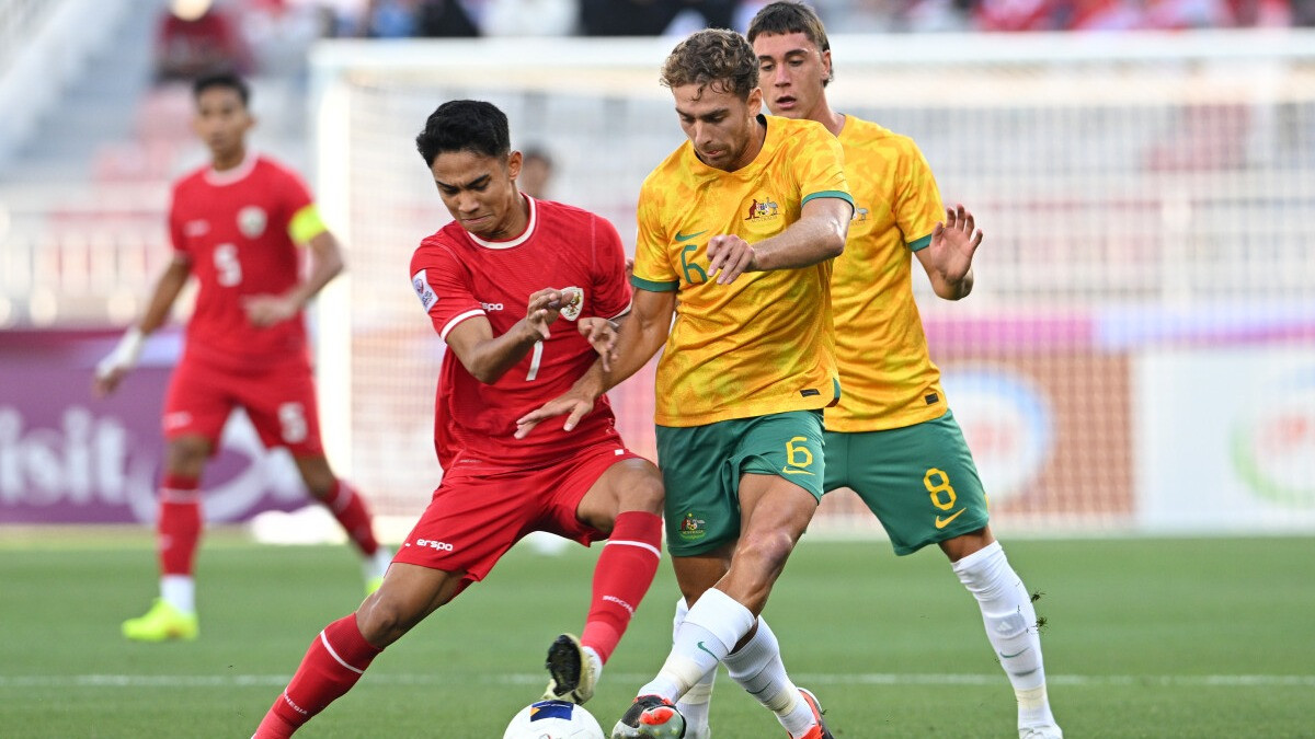 Pemain Timnas Indonesia, Marselino Ferdinan saat Menghadapi Australia