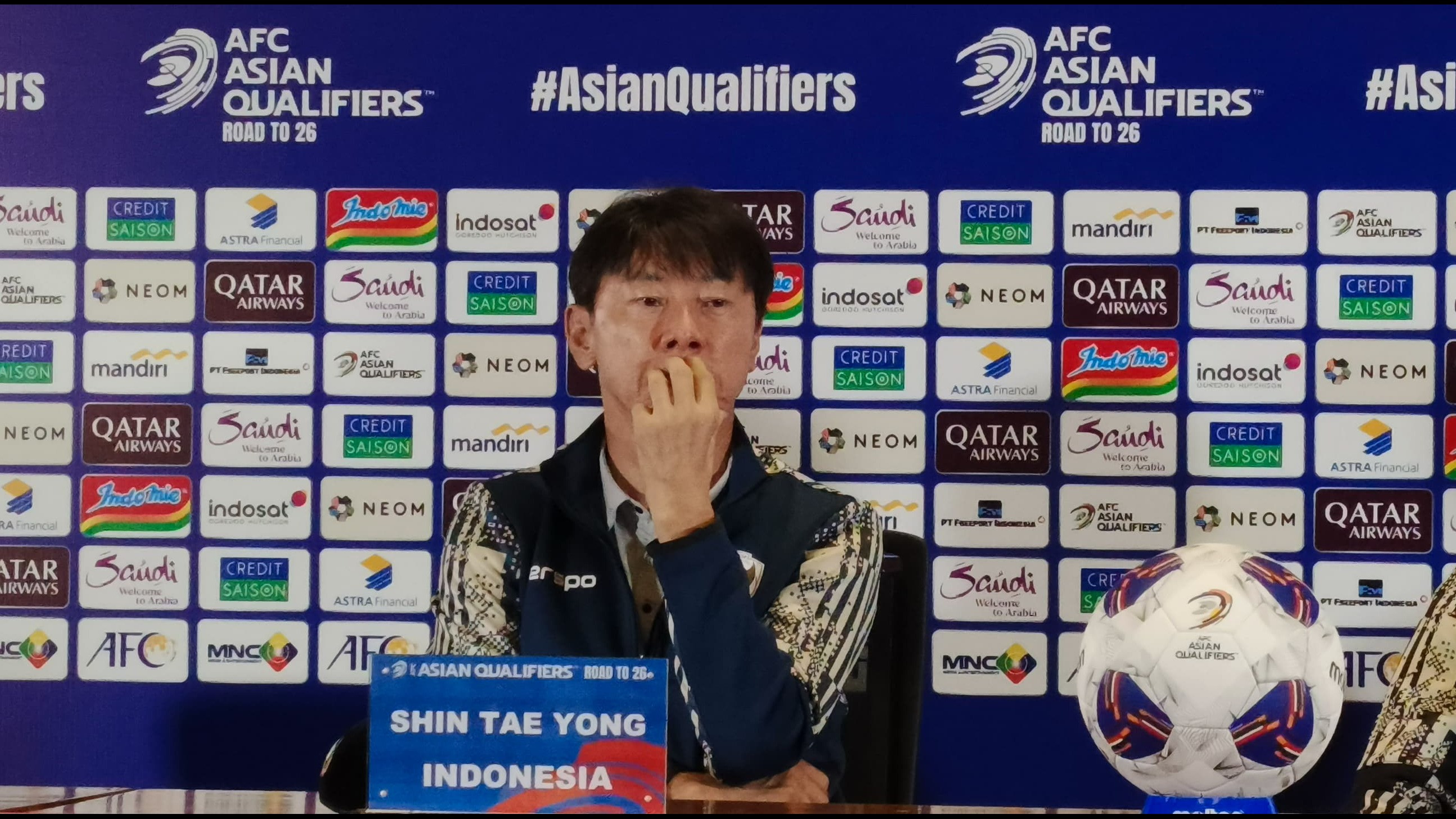 Pelatih Timnas Indonesia, Shin Tae-yong di Konferensi Pers Jelang Lawan Australia