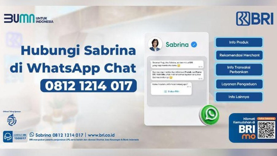 Liburan Lebih Mudah dengan ChatBot Sabrina BRI: Cari Rekomendasi Lokasi Merchant di Long Weekend
            - galeri foto