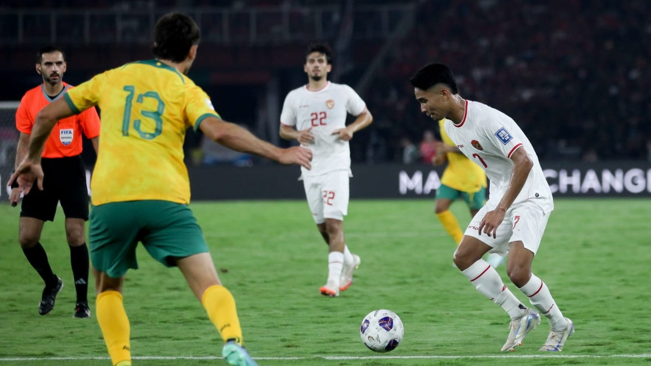 Pemain Timnas Indonesia, Marselino Ferdinan di Laga Kontra Australia