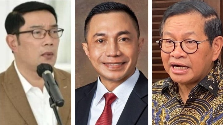 Ketiga calon gubernur Jakarta, Ridwan Kamil, Dharma Pongrekun, Pramono Anung yang akan bertarung di Pilkada Jakarta.