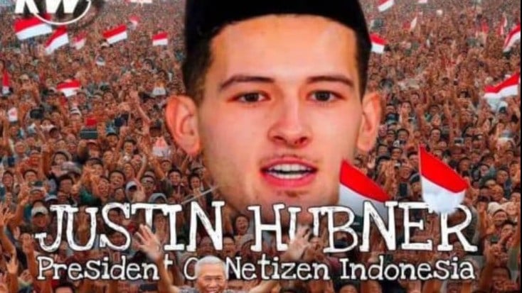 Meme pemain Timnas Indonesia Justin Hubner