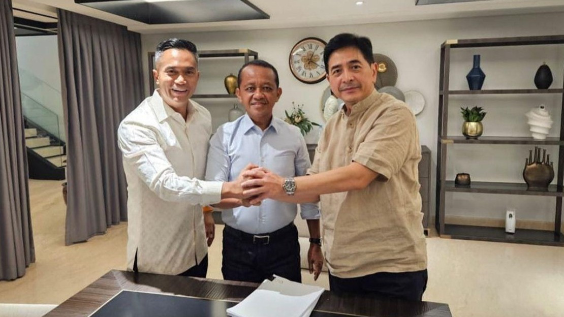 Ketua Umum Kadin Indonesia Anindya Bakrie bertemu dengan Menteri ESDM, Bahlil Lahadalia bersama Arsjad Rasjid, pada Jumat (27/9/2024).