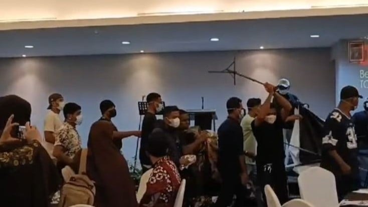 Tangkapan layar video aksi pembubaran diskusi yang terjadi di Jakarta, Sabtu (28/9/2024)