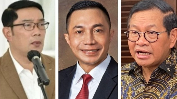 Tiga Calon Gubernur Jakarta, Ridwan Kamil, Dharma Pongrekun, dan Pramono Anung.