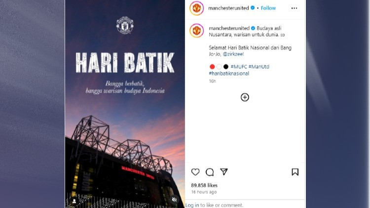 Manchester United Ucapkan Selamat Hari Batik Nasional