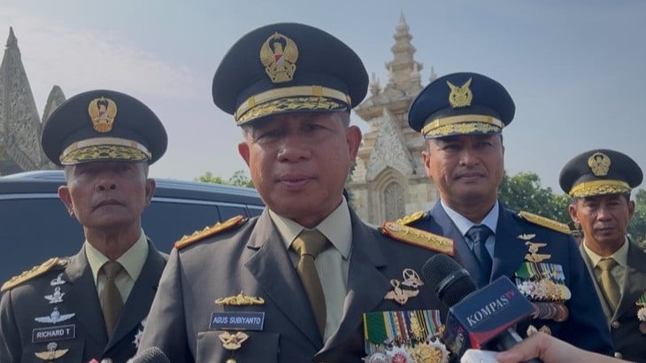 Panglima TNI Jenderal TNI Agus Subianto di TMP Kalibata, Jakarta Selatan pada Jumat (4/101/2024)