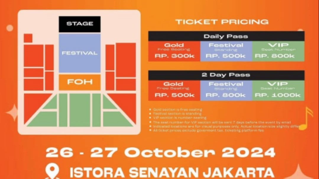 Harga tiket JBL Festival 2024