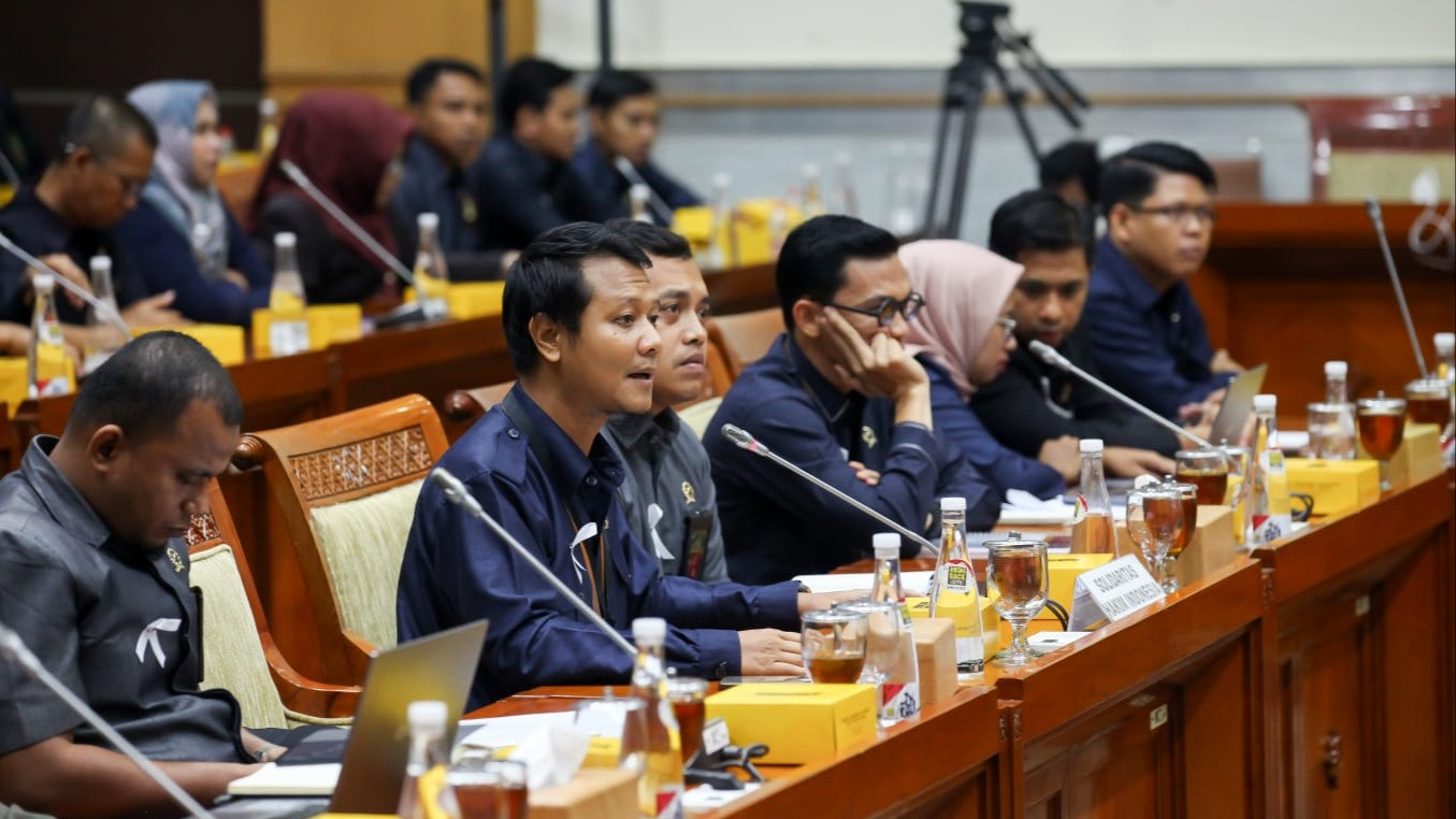 Pimpinan DPR RI menerima audiensi Solidaritas Hakim Indonesia. Mereka menyampaikan aspirasi mengenai kenaikan gaji, yang di pimpin oleh Sufmi Dasco, di DPR RI, Senayan, Jakarta Pusat, Selasa (8/10/2024)