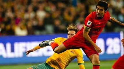 Momen pertandingan Timnas Australia melawan China, Kamis (10/10).