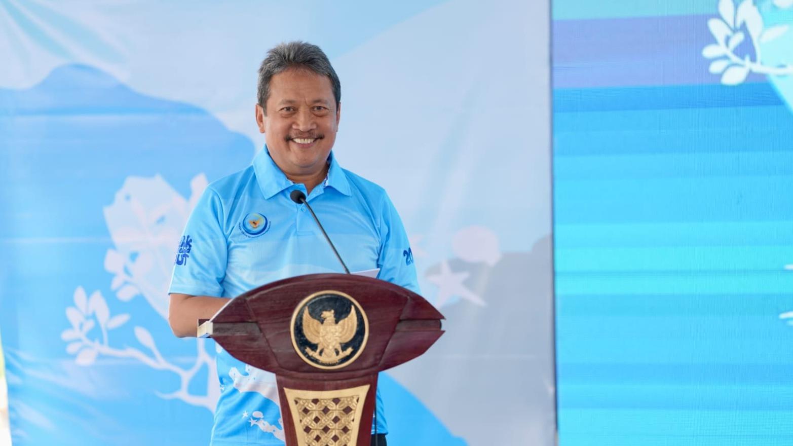 Menteri KP Sakti Wahyu Trenggono merilis Model Pengembangan Kawasan Berbasis Pemanfaatan Hasil Sedimentasi di Perairan Morodemak, Demak, Jawa Tengah.