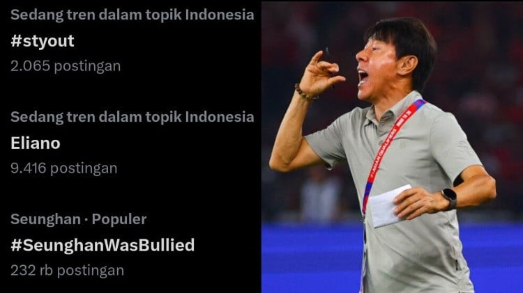 Tagar STY Out menggema di media sosial X usai Timnas Indonesia kalah dari China