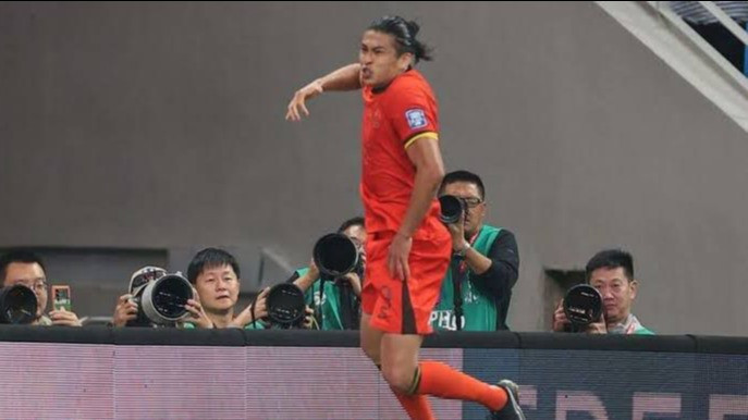 Pemain China No.9 pencetak gol kedua dalam Laga Kontra Indonesia