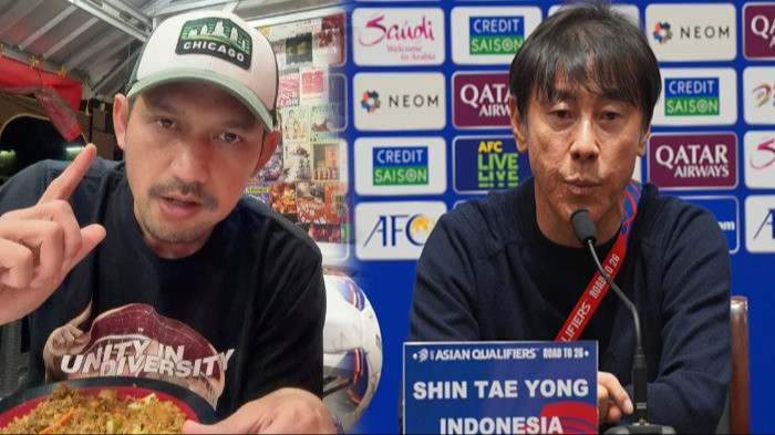 Kolase foto Shin Tae-yong dan Ibnu Jamil