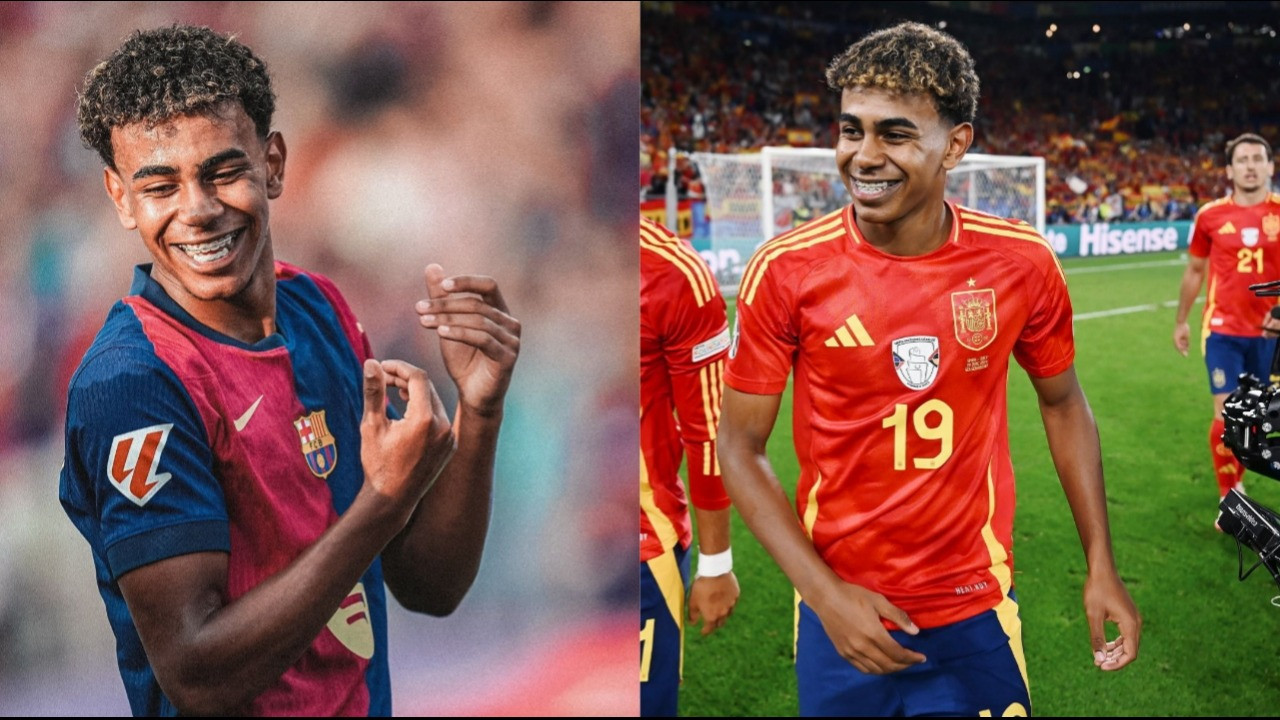 Lamine Yamal saat membela FC Barcelona dan Timnas Spanyol