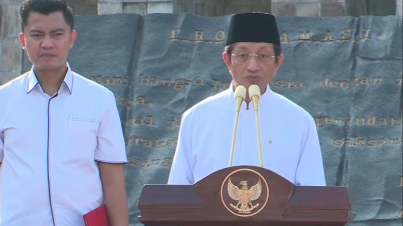 Menteri Agama Republik Indonesia, Nasaruddin Umar di Tugu Proklamasi, Jakarta Pusat, pada Selasa (22/10/2024).