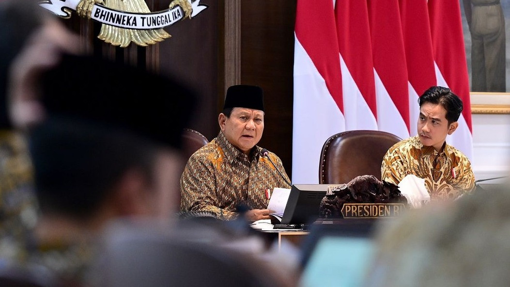 Presiden Prabowo Subianto dan Wapres Gibran Rakabuming Raka di Sidang Kabinet Paripurna.