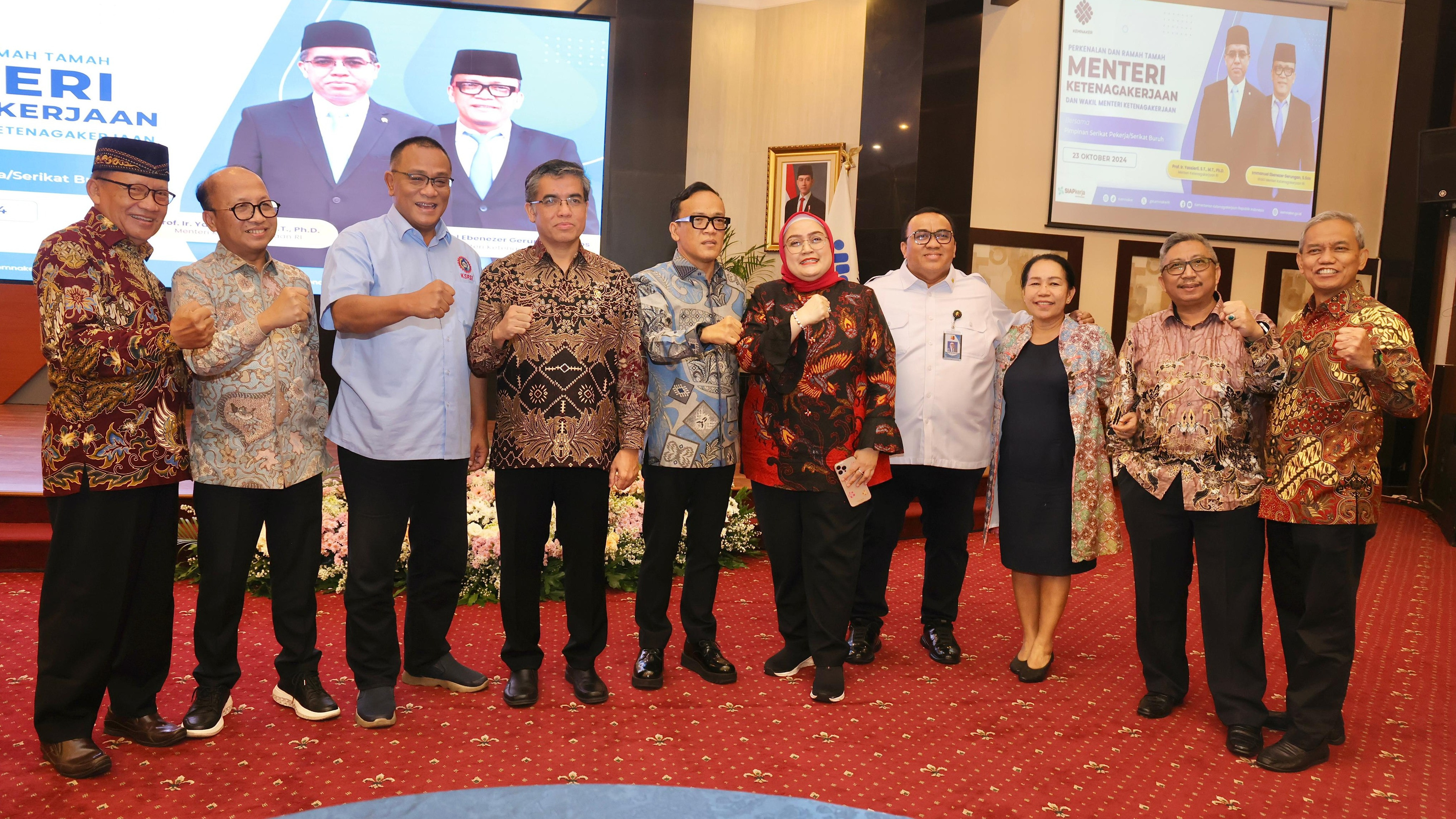 Menaker Yassierli dan Wamenaker Noel gelar rapat dengan pimpinan dari serikat pekerja/buruh nasional.