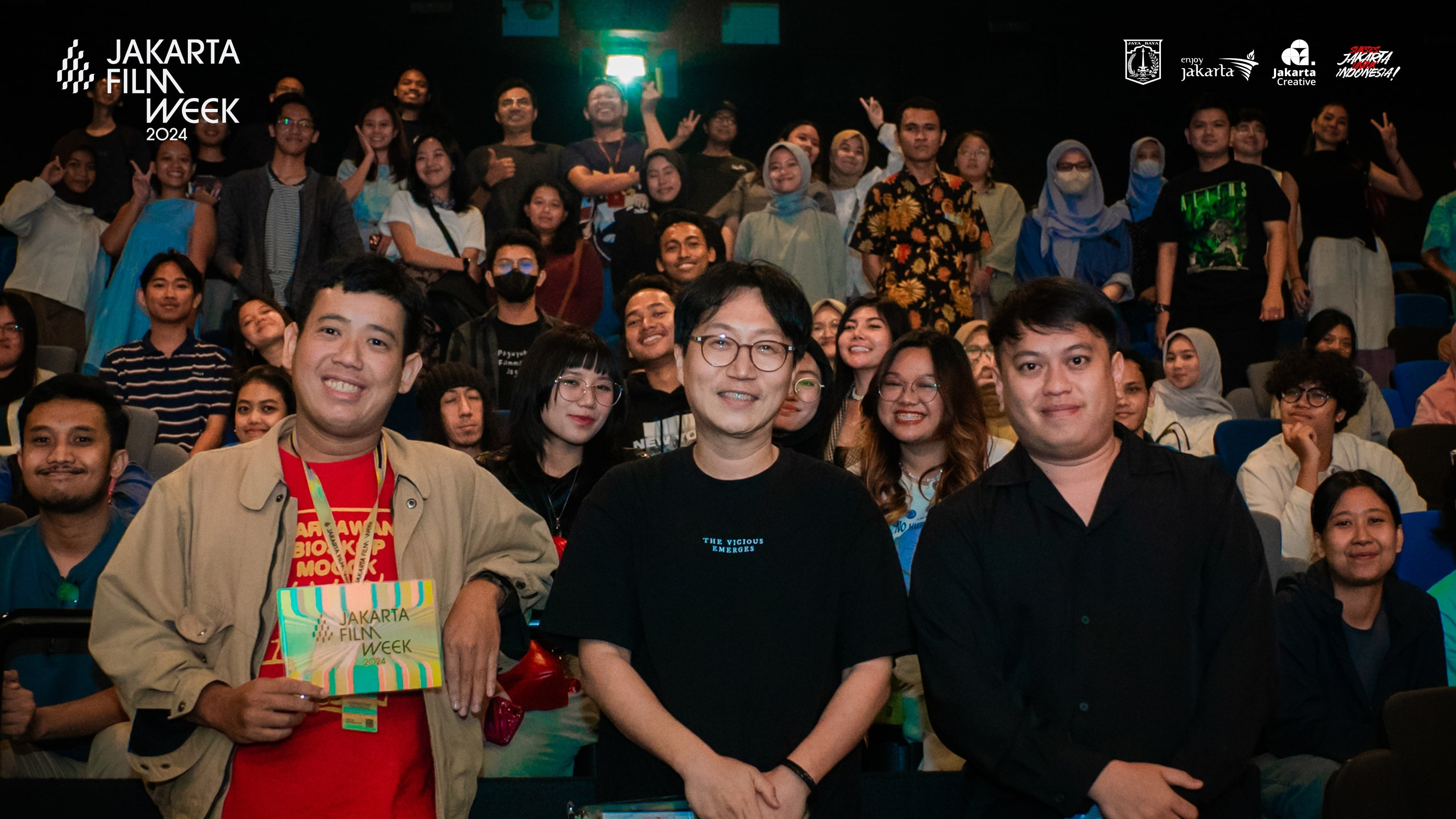 Produser film Exhuma dalam sesi bincang di Jakarta Film Week 2024.