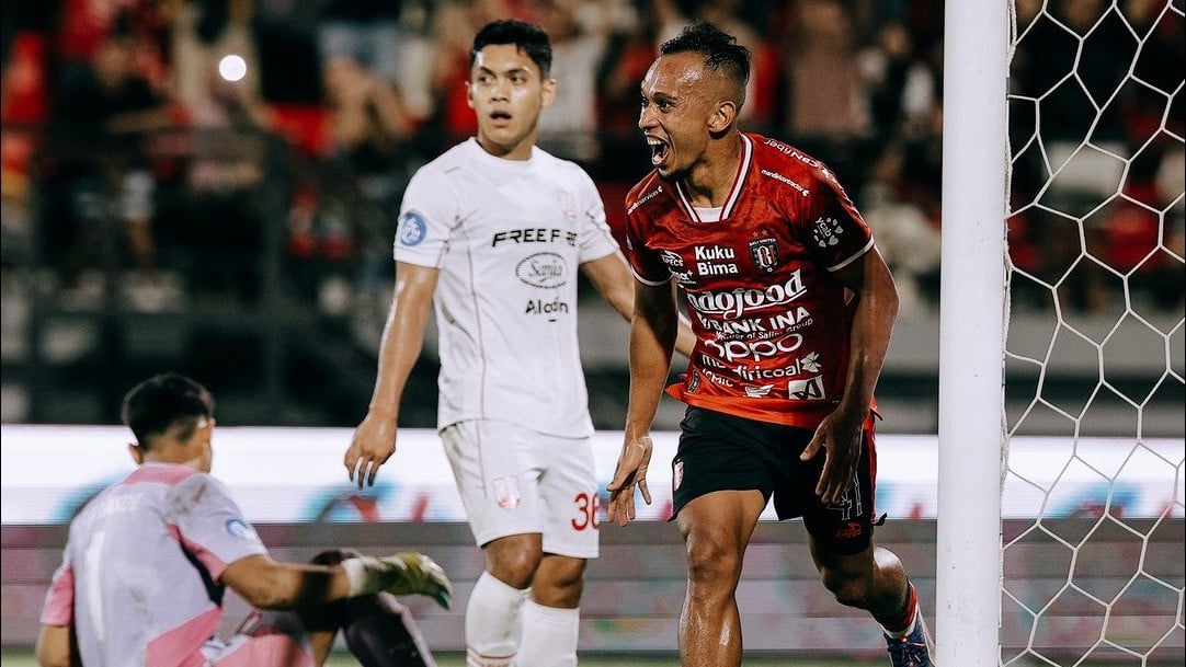 Selebrasi Pemain Bali United, Irfan Jaya di Liga 1