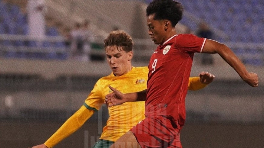 Timnas Indonesia U-17 bermain menghadapi Australia di Kualifikasi Piala Asia U-17 2025