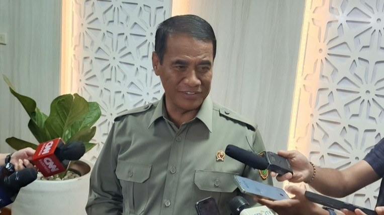 Menteri Pertanian (Mentan) Andi Amran Sulaiman ditemui di Kantor Kementan di Jakarta, Senin (28/10/2024).