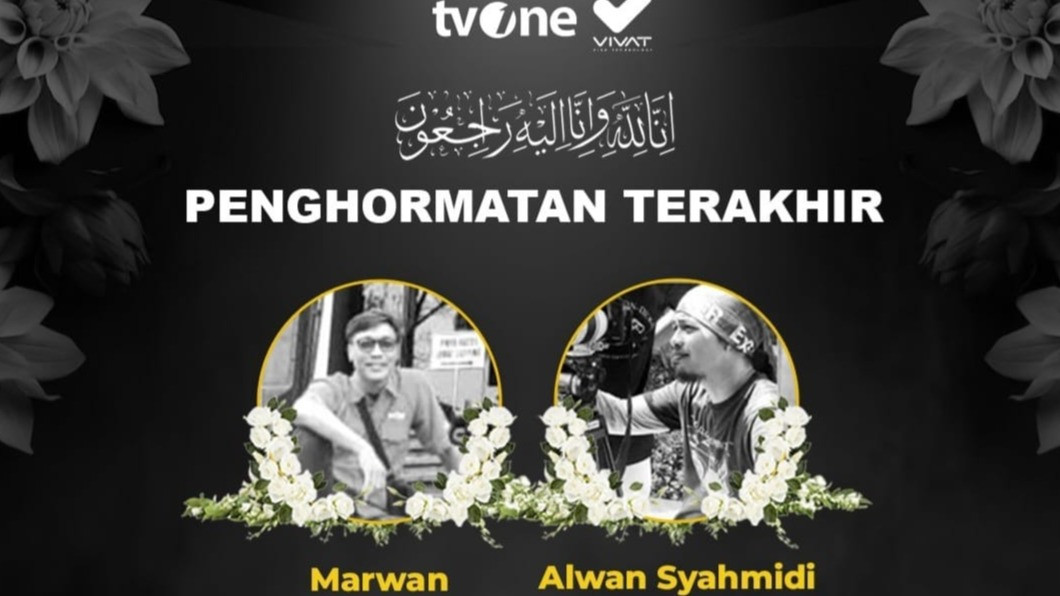 tvOne menggelar upacara penghormatan terakhir untuk jurnalis terbaiknya, Marwan dan Alwan Syahmidi, yang menjadi korban meninggal dunia dalam kecelakaan tragis di Jalan Tol Jakarta-Pemalang.