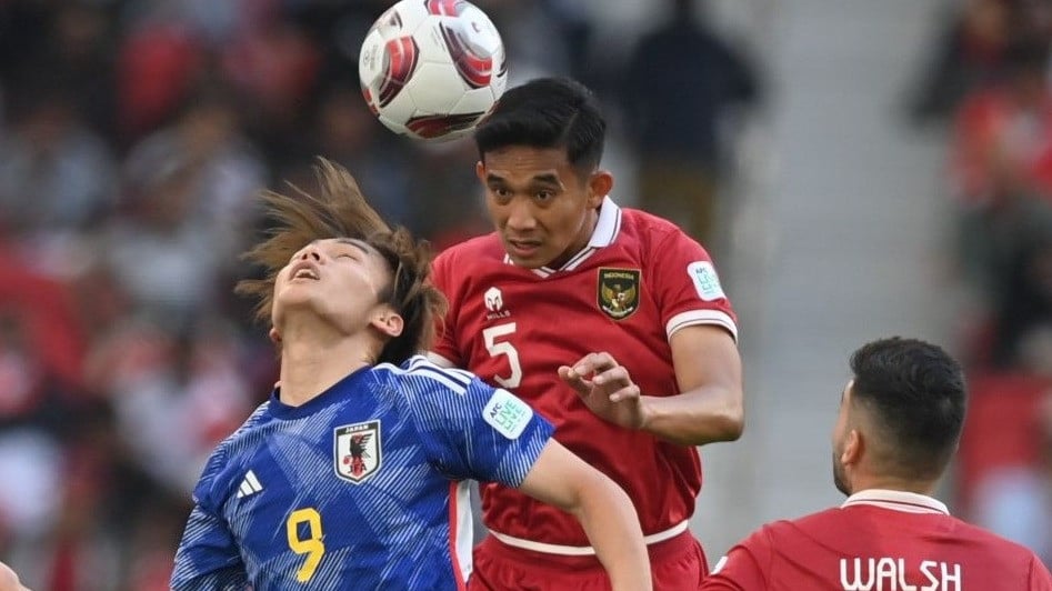 Timnas Indonesia versus Jepang.