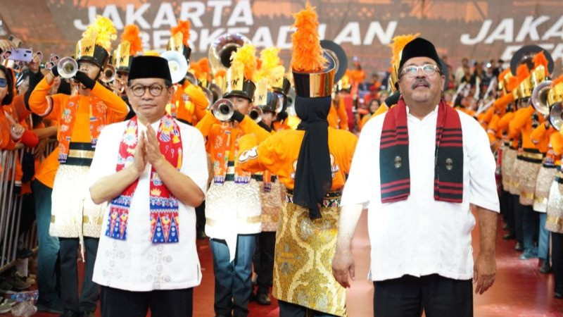 Pasangan Calon Gubernur- Calon Wakil Gubernur Pilkada Jakarta 2024 nomor urut 3 Pramono Anung-Rano Karno tiba di JIExpo Kemayoran, Jakarta Pusat, pada Minggu (6/10/2024)