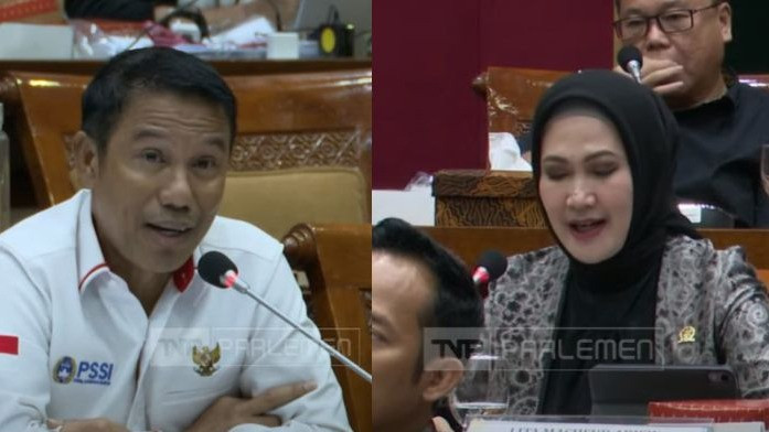 Sekjen PSSI, Yunus Nusi dan Anggota Komisi X DPR RI, Lita Machfud Arifin