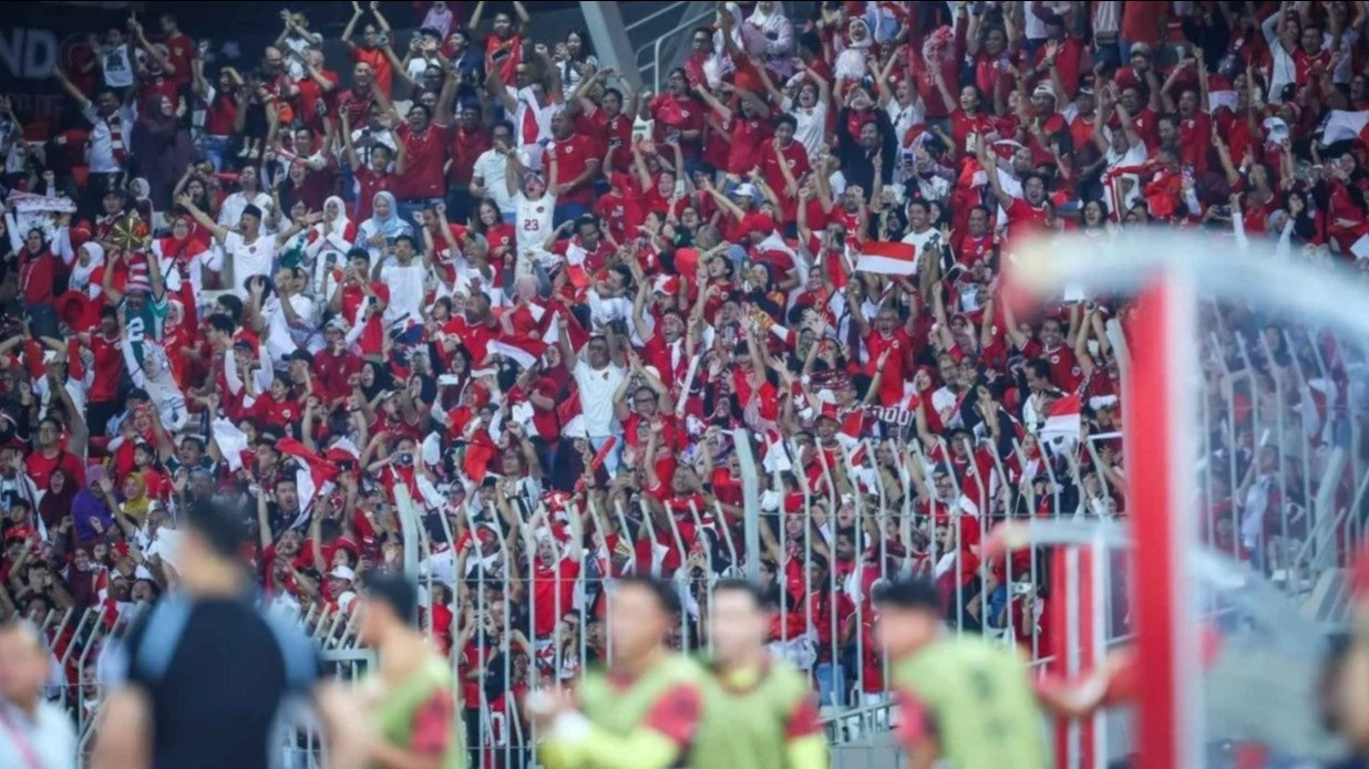 Suporter Timnas Indonesia di GBK