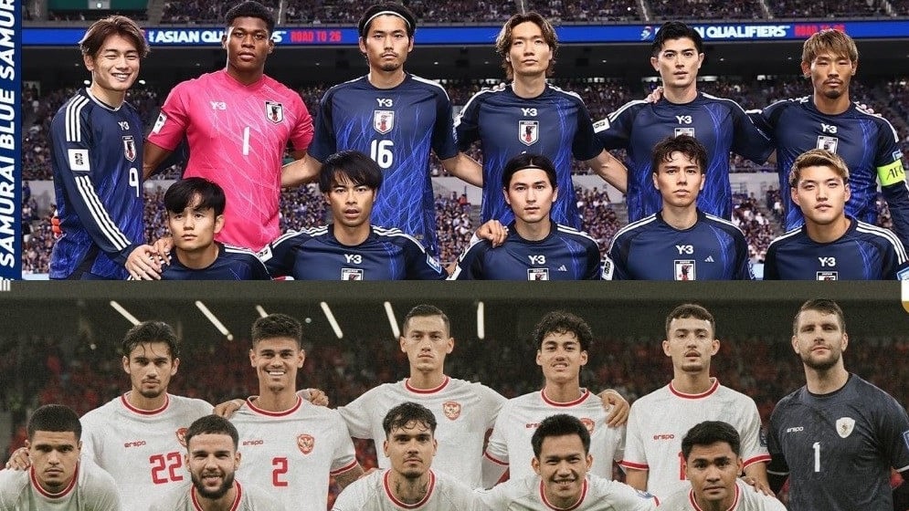 Timnas Jepang dan Timnas Indonesia.