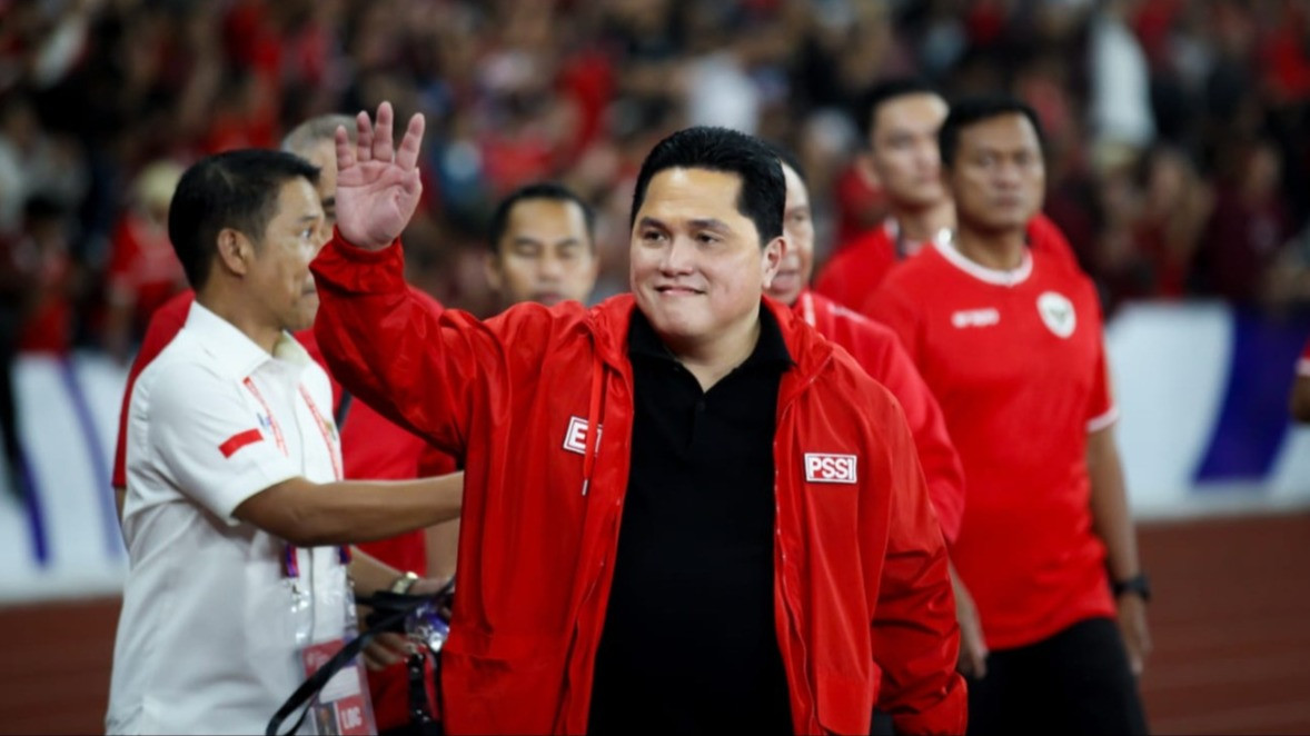 Ketua Umum PSSI, Erick Thohir di Stadion GBK