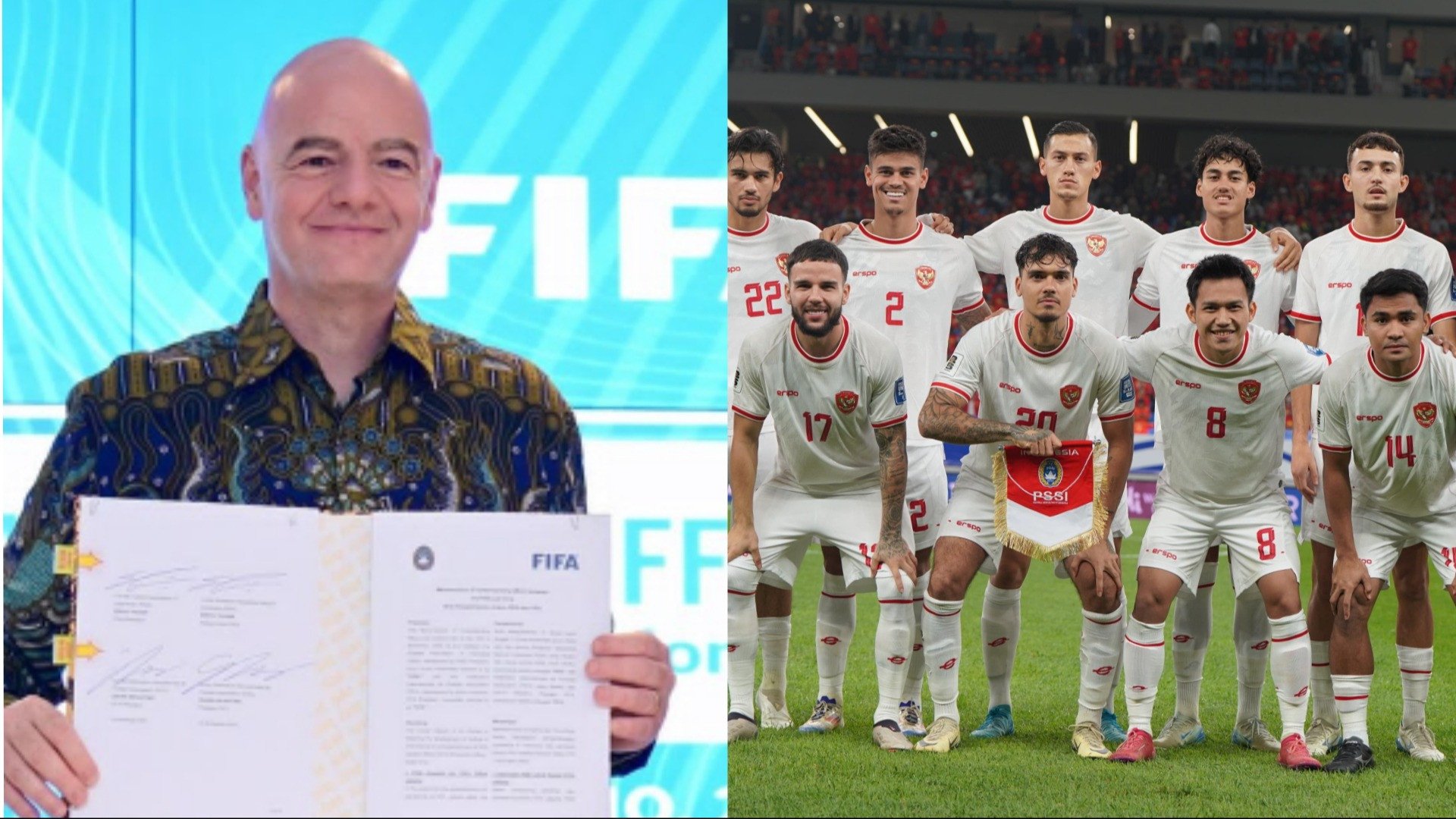 Presiden FIFA Gianni Infantino dan Timnas Indonesia