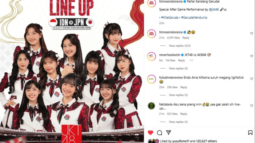 Prank Instagram Timnas Indonesia Line Up JKT48