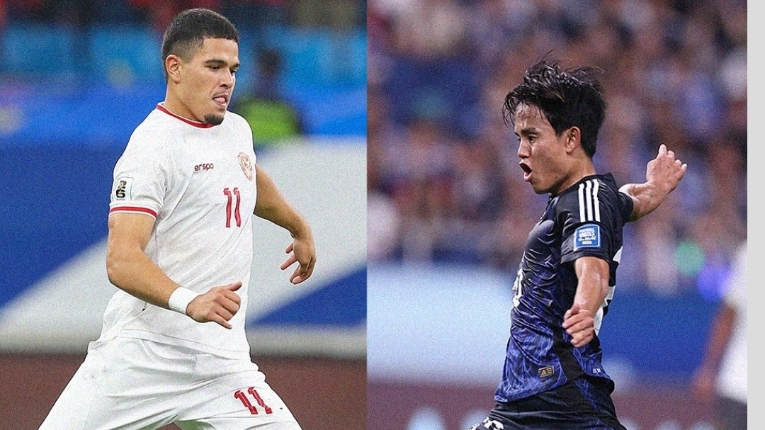 FIFA menyebut laga Timnas Indonesia vs Jepang sebagai perang bintang dalam unggahannya (Ragnar Oratmangoen dan Takefusa Kubo)