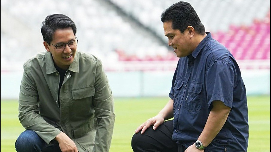 Ketua Umum PSSI Erick Thohir inspeksi SUGBK