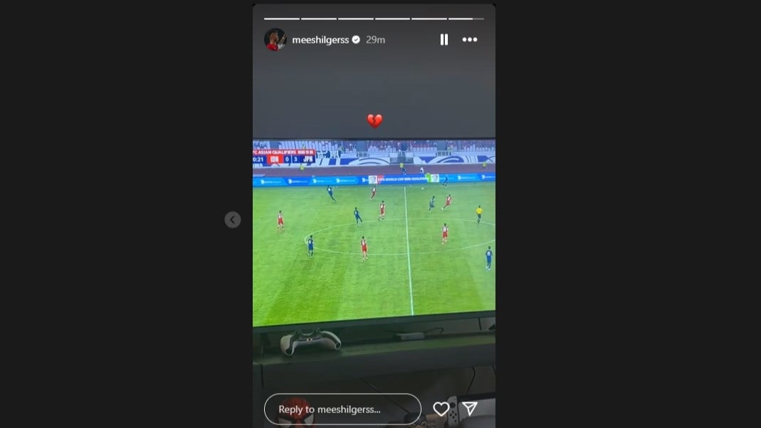 Unggahan Mees Hilgers di Instagram story eksklusif