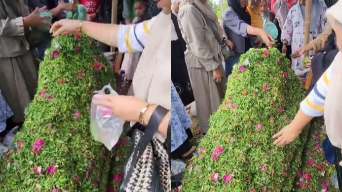 Viral Kuburan Wangi Nia Kurnia Sari Gadis Penjual Gorengan Jadi Tempat Ziarah, Makamnya Penuh Bunga dan Pandan