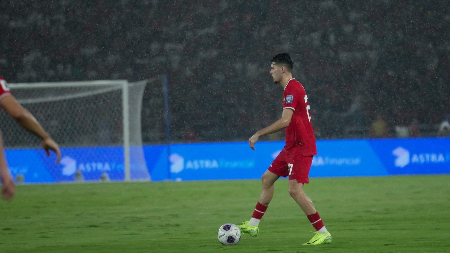 Justin Hubner di laga Timnas Indonesia vs Jepang pada Jumat (15/11/2024) di Stadion Utama Gelora Bung Karno (GBK), Jakarta.