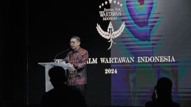 Menbud Fadli Zon saat menghadiri Festival Film Wartawan Indonesia (FFWI) 2024