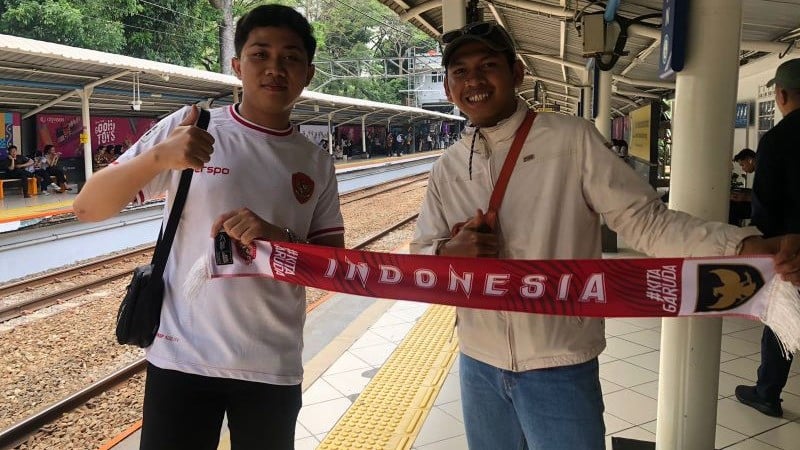 Suporter Timnas Indonesia mulai bergerak ke SUGBK sejak siang