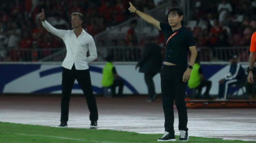 Pelatih Timnas Indonesia, Shin Tae-yong di Laga Kontra Arab Saudi