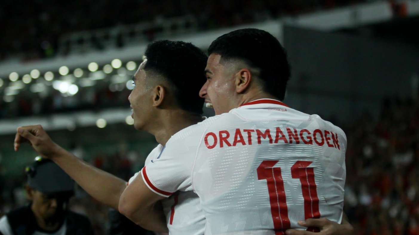 Striker Timnas Indonesia, Ragnar Oratmangoen Berselebrasi Bersama Marselino Ferdinan di Kualifikasi Piala Dunia 2026